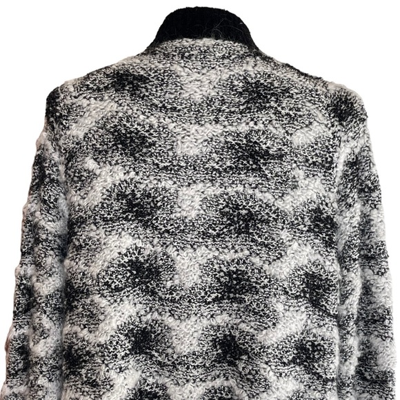 Lou & Grey Women’s Snowbound Open Front Mohair Cardigan Size M Black White - Picture 7 of 10